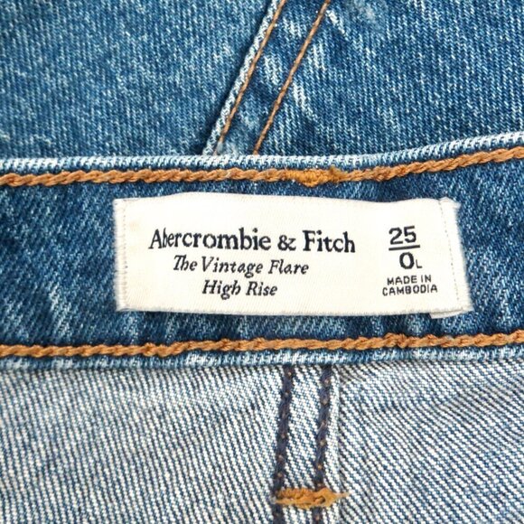 Abercrombie & Fitch The Vintage Flare High Rise Jean Blue Size 25/0 Long - Picture 15 of 16
